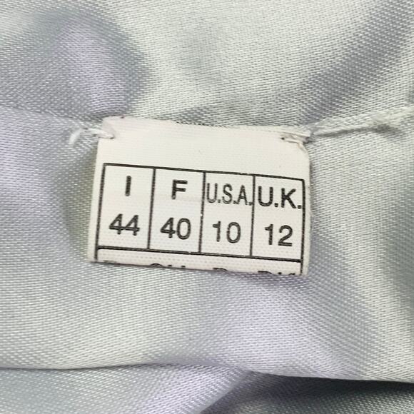 10 Silver Perforated Leather Peter Pan Collar Single Button Jacket Blazer - Picture 11 of 12